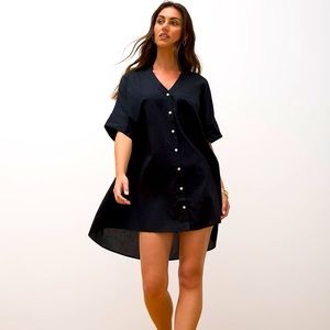 Soma Black Cotton Buttonup Coverup Tunic